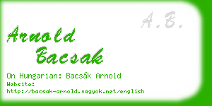 arnold bacsak business card